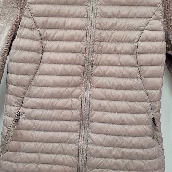 HP Fuzzy Mauve Pink Quilted Terry Cloth Zip Up Jacket - Picture 7 of 13